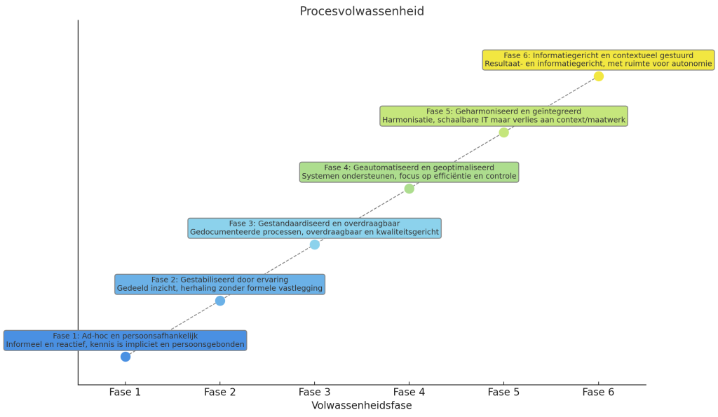 Zes niveaus van procesvolwassenheid